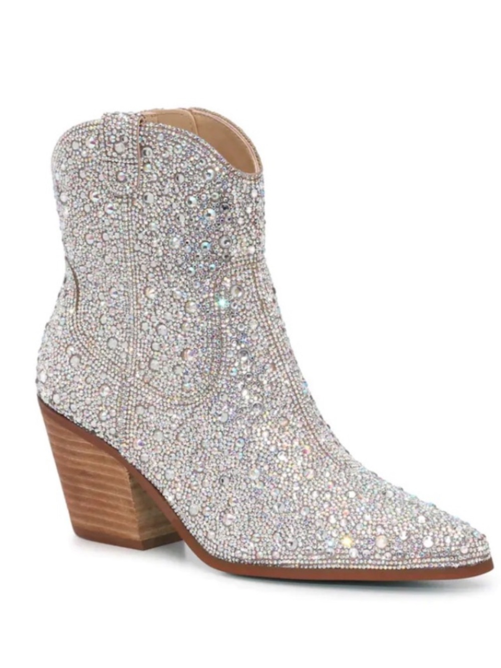 Betsey Johnson SB Emory Embellished Crystal Western Ankle Boot 9.5 NEW